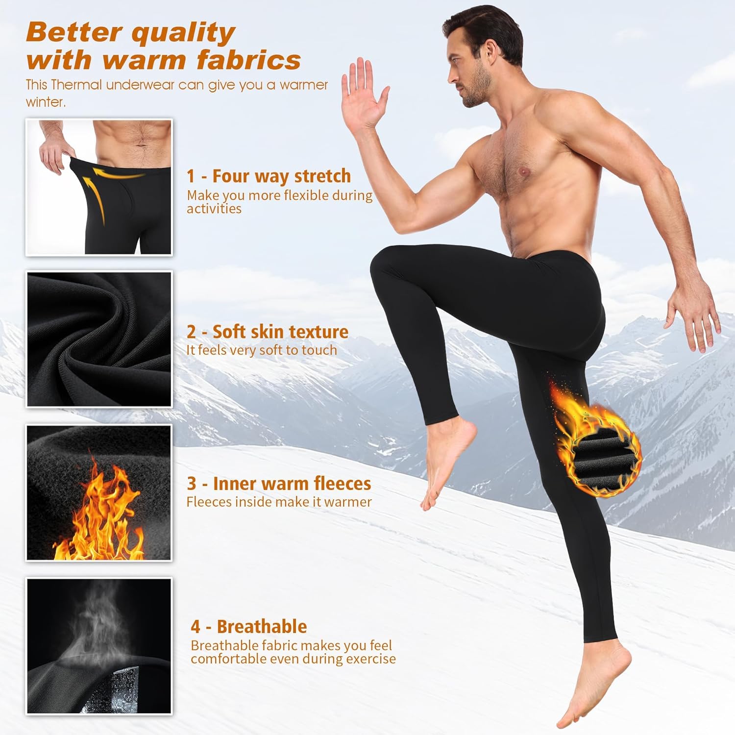 Detalle de Thermounterhose Herren Thermowäsche, warm