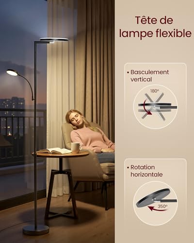 Detalle 2 de VASAGLE lampadaire LED 42 W