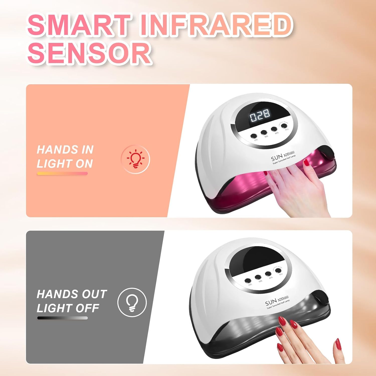 Detalle 2 de 320W UV LED Nail Lamp โ 72 beads LED Nail Dryer ๐