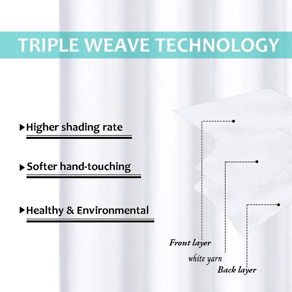 Thumbnail 5 de NICETOWN Pure White 100% Blackout Lined Curtains – 2 Panels, 37" W x 60" L Each