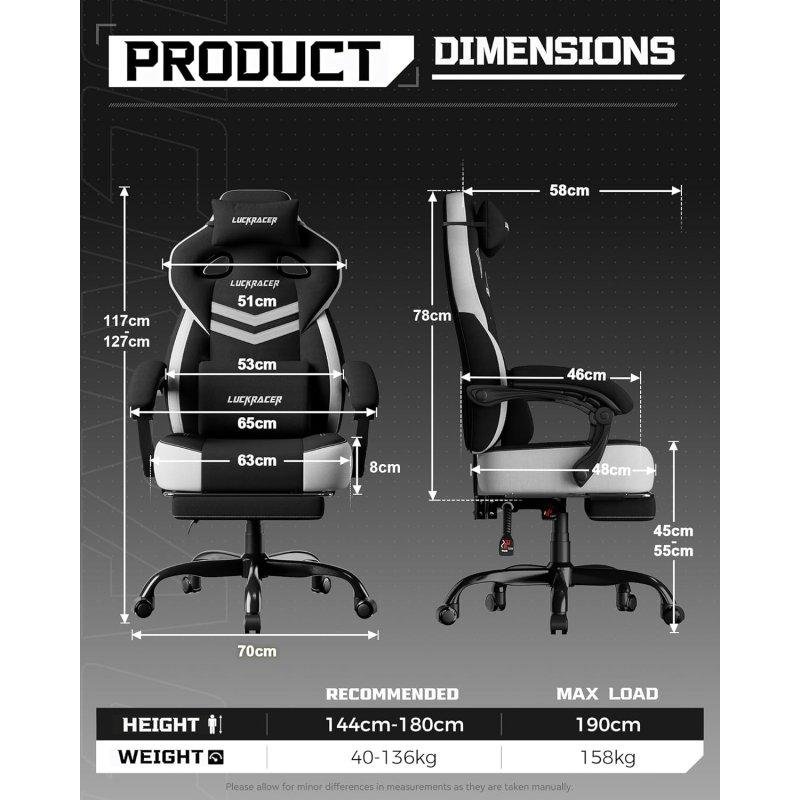 Detalle 2 de GTPLAYER silla gaming con reposapiés, respaldo reclinable y reposabrazos sincronizados