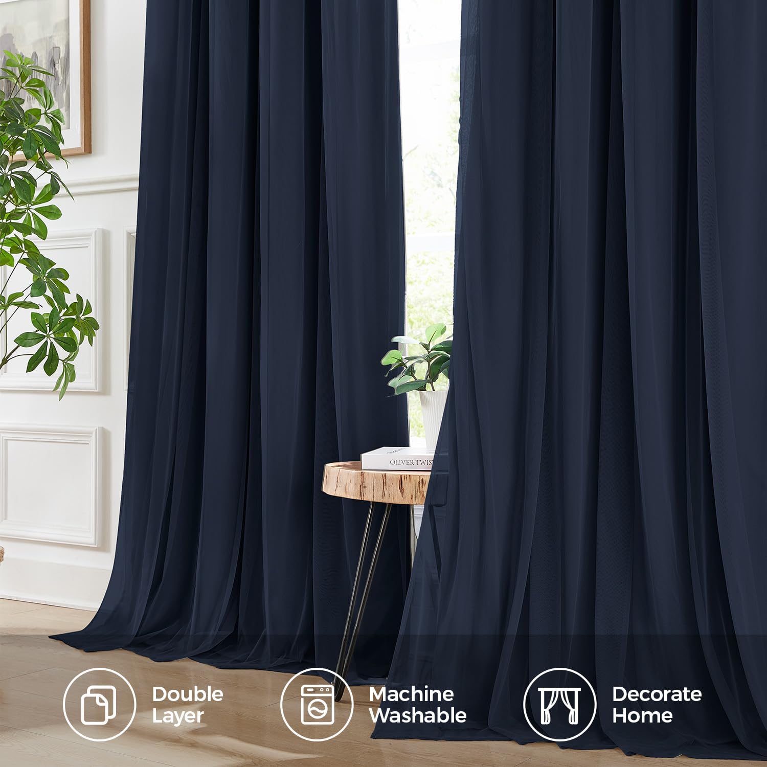 Detalle 2 de Swandream Blackout Curtains 63-inch Length