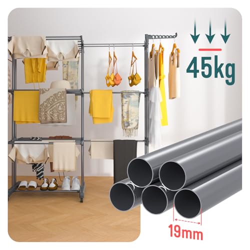 Thumbnail 6 de vounot Étendoir à Linge Extensible à 4 Niveaux – Séchoir Vertical Pliable 190x64x170 cm, Grand Capacité