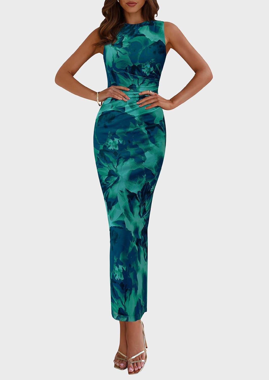 Thumbnail 3 de PRETTYGARDEN 2026 Mesh Sleeveless Floral Maxi Dress
