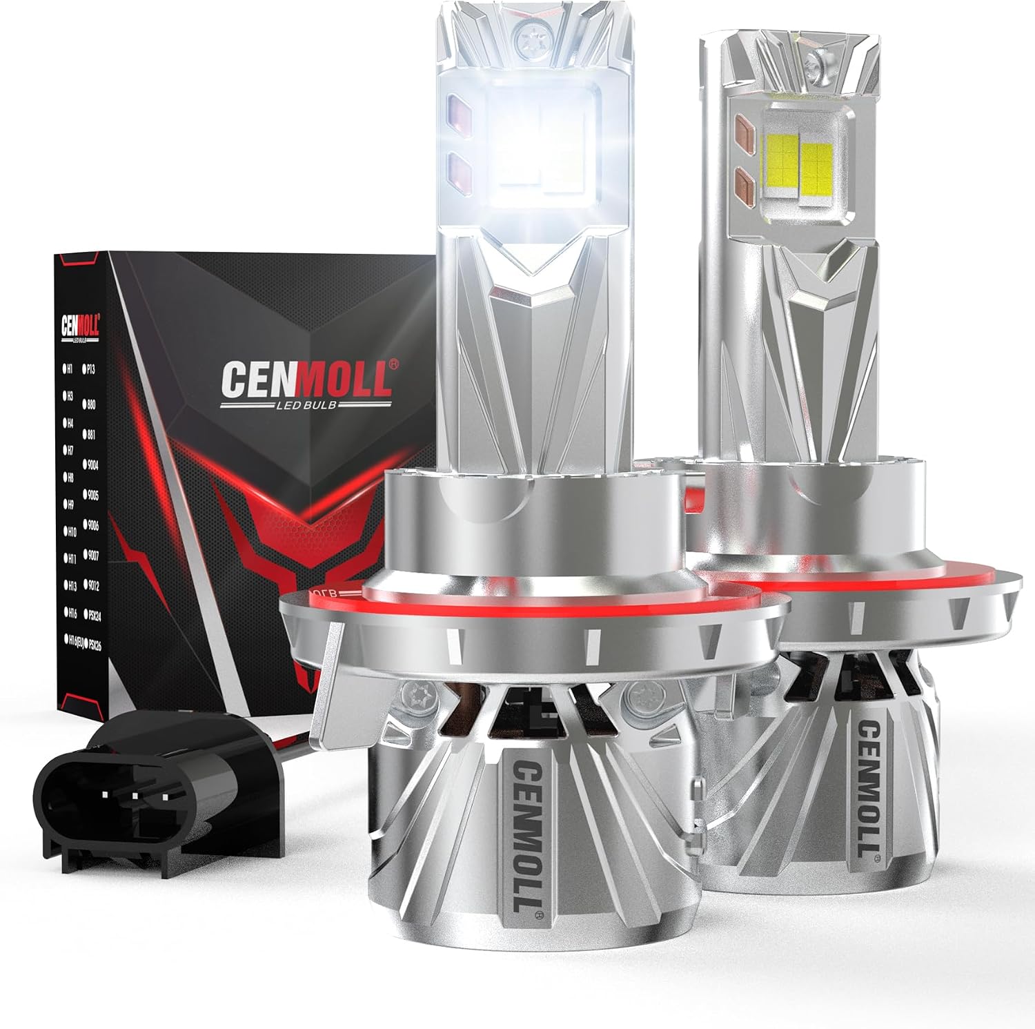 Detalle de Cenmoll Lampadina H13 LED Canbus 140W – 36000LM, 360° regolabile, 6000K, Plug & Play (2 pezzi)
