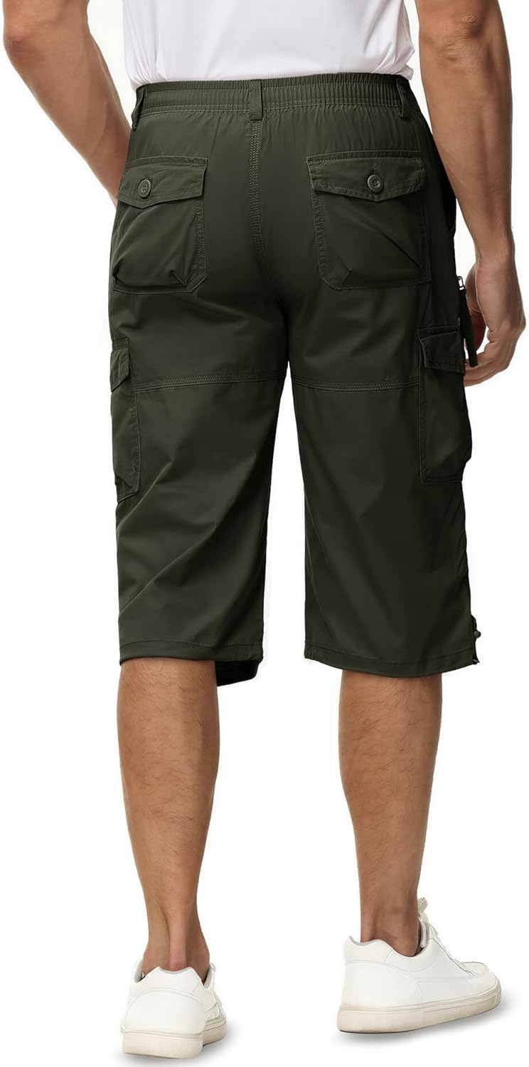 Thumbnail 1 de TACVASEN Men's 3/4 Length Cotton Cargo Shorts with Multi Pockets