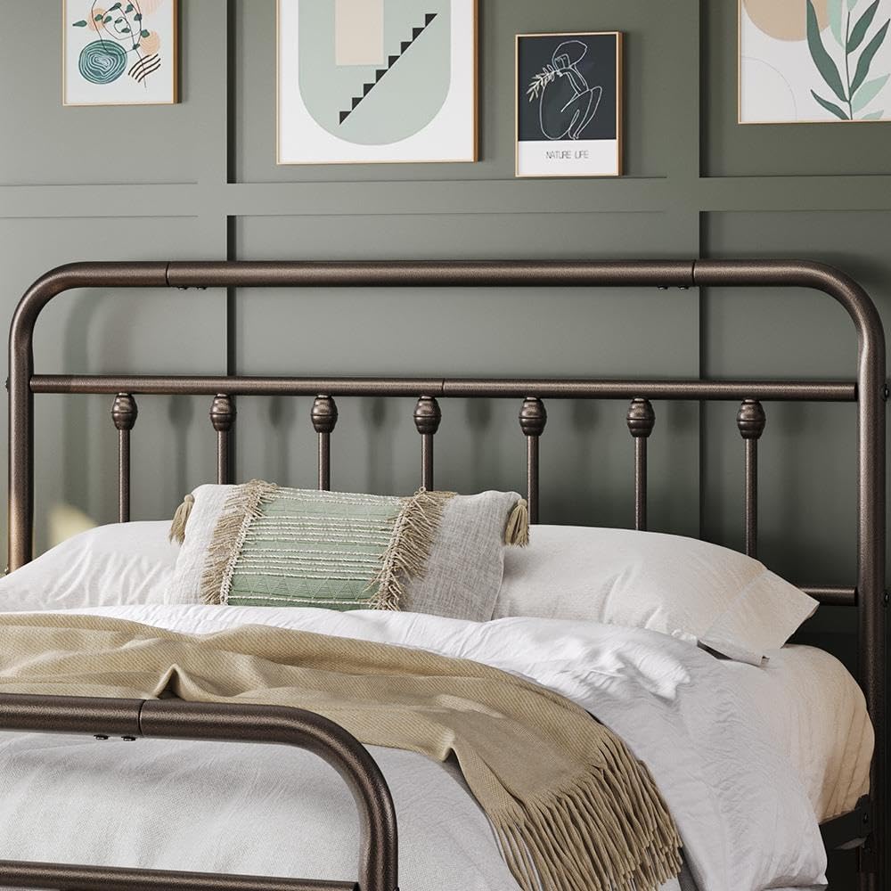 Detalle de Yaheetech Queen Metal Platform Bed Frame