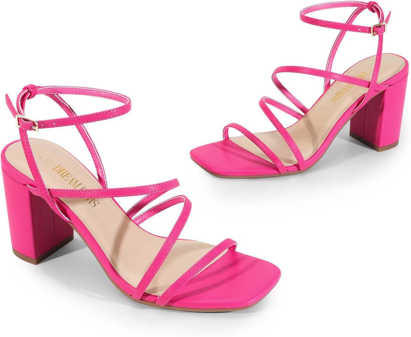 Thumbnail 4 de DREAM PAIRS Chunky Block Heels with Strappy Open Toe