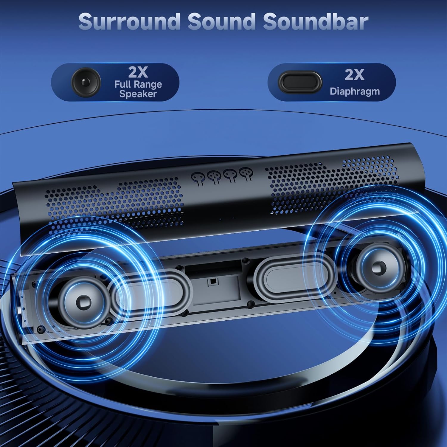Thumbnail 1 de SOULION R100 Plus PC Speakers: Compact Bluetooth Soundbar with RGB Lights and 6-Hour Battery