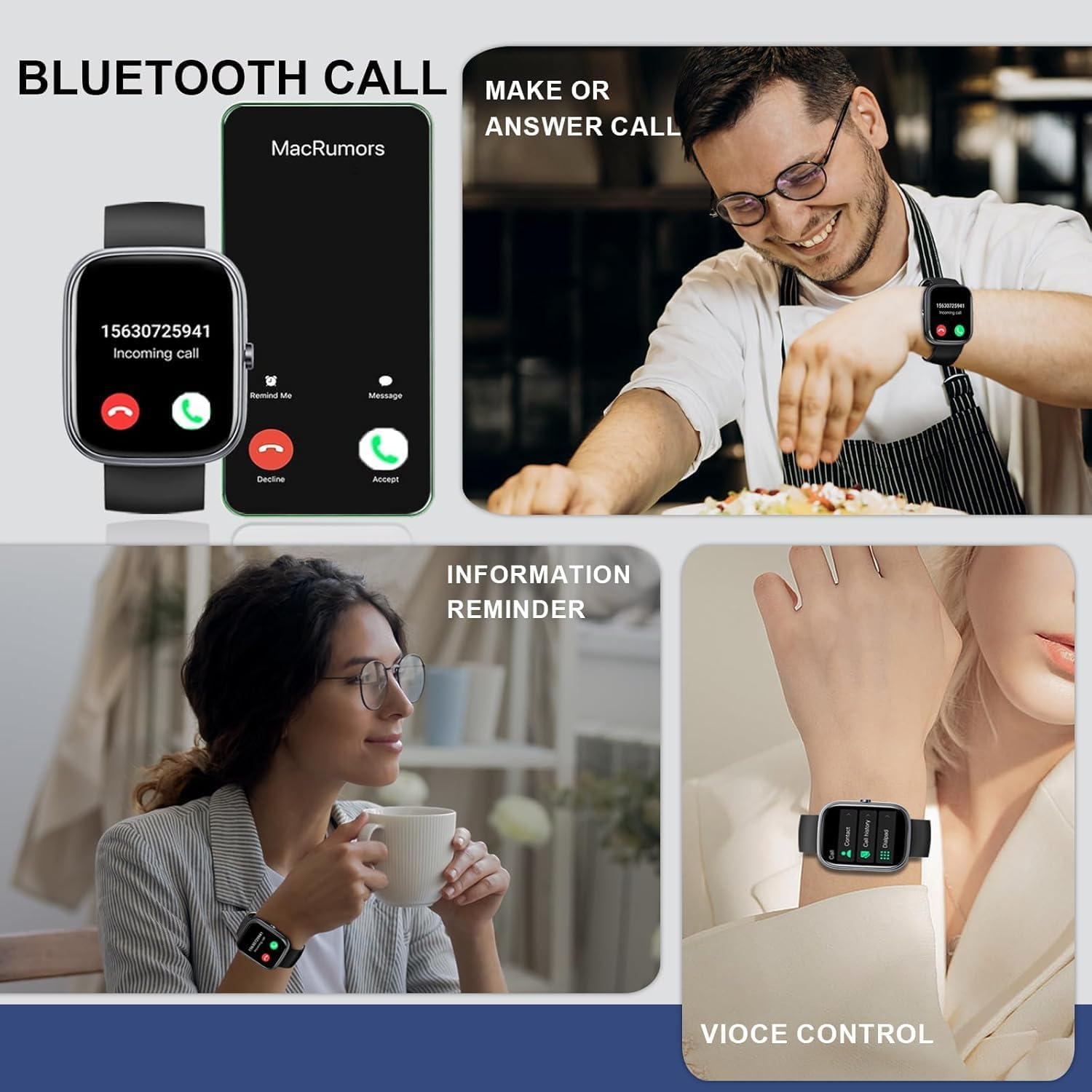 Thumbnail 2 de 2026 Smart Watch – 1.91" Touchscreen Fitness Watch with Bluetooth Calls, 100+ Sports, IP68 Waterproof