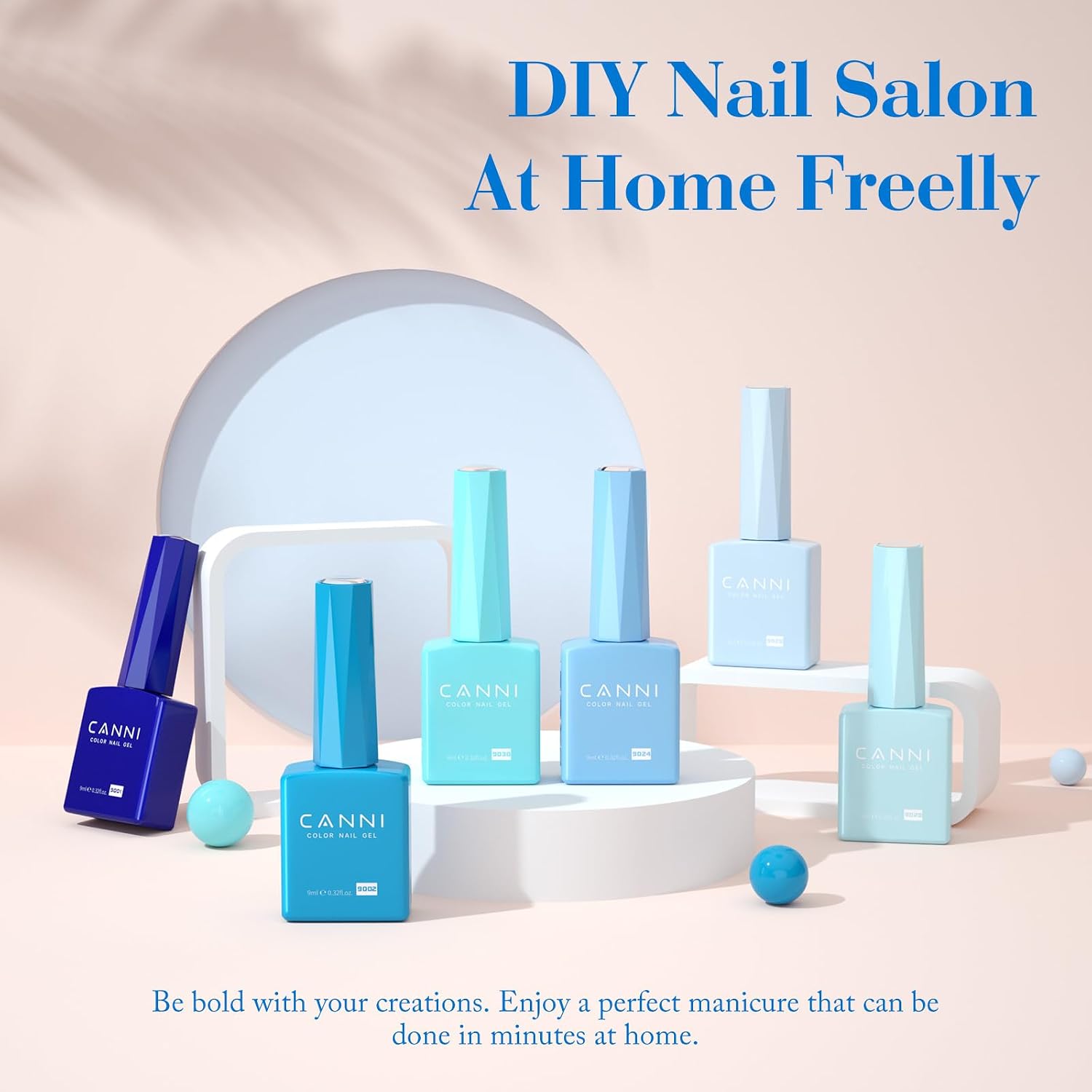 Thumbnail 1 de CANNI CANNI-9ml-6pcs Set Gel Nail Polish, 6 Blue Shades for UV/LED