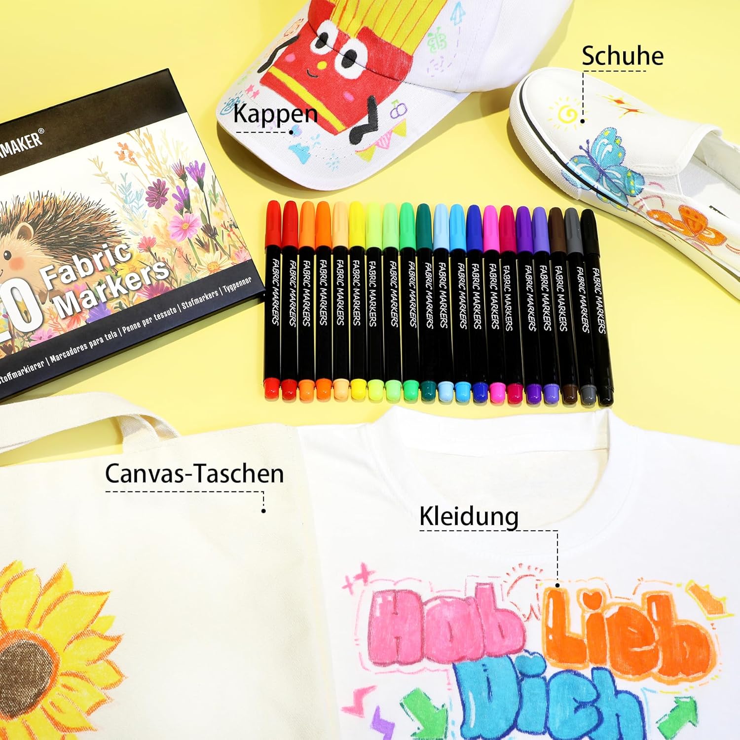Thumbnail 5 de Pamaker 20 Textilstifte waschfest 🖍️