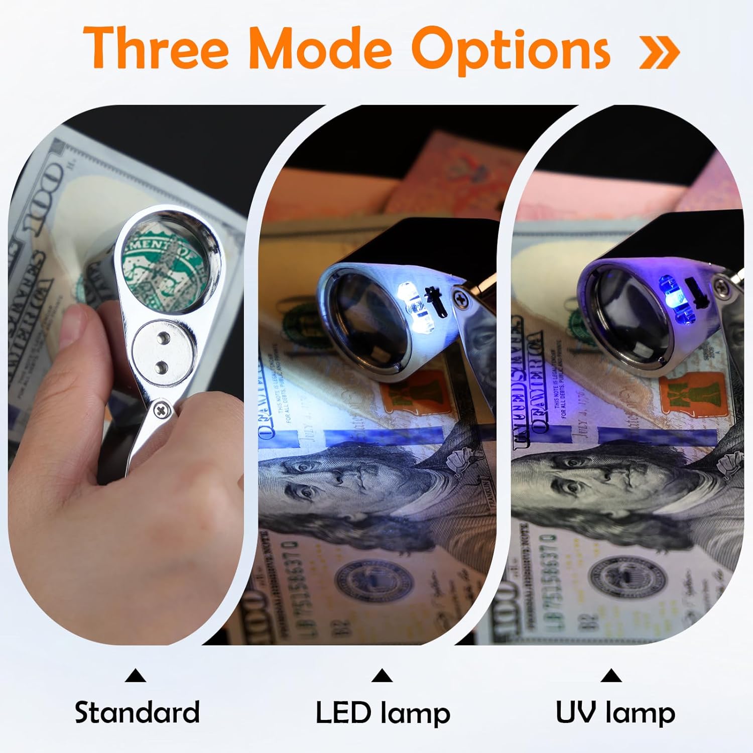 Thumbnail 5 de 40X Jewelers Loupe: LED Lighted Magnifier for Jewellery, Coins and More