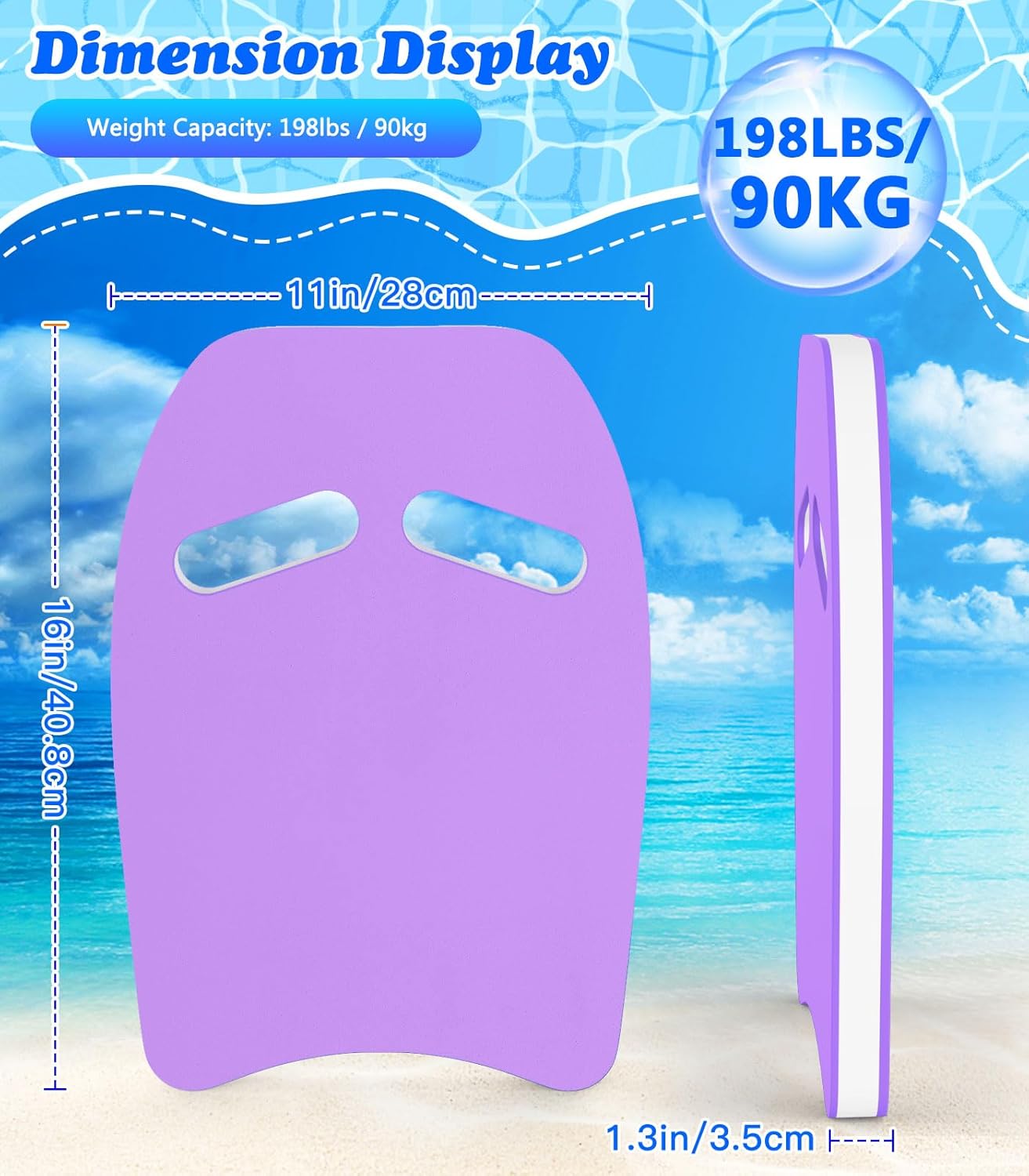 Thumbnail 4 de MoKo Schwimmbrett für Kinder und Erwachsene – Kickboard Trainingsausrüstung mit Griffen, Cartoon Swim Board