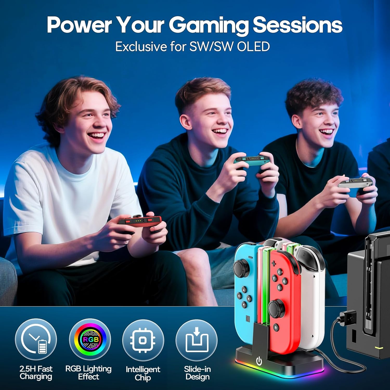 Thumbnail 6 de Joy-Con charging dock with RGB lights