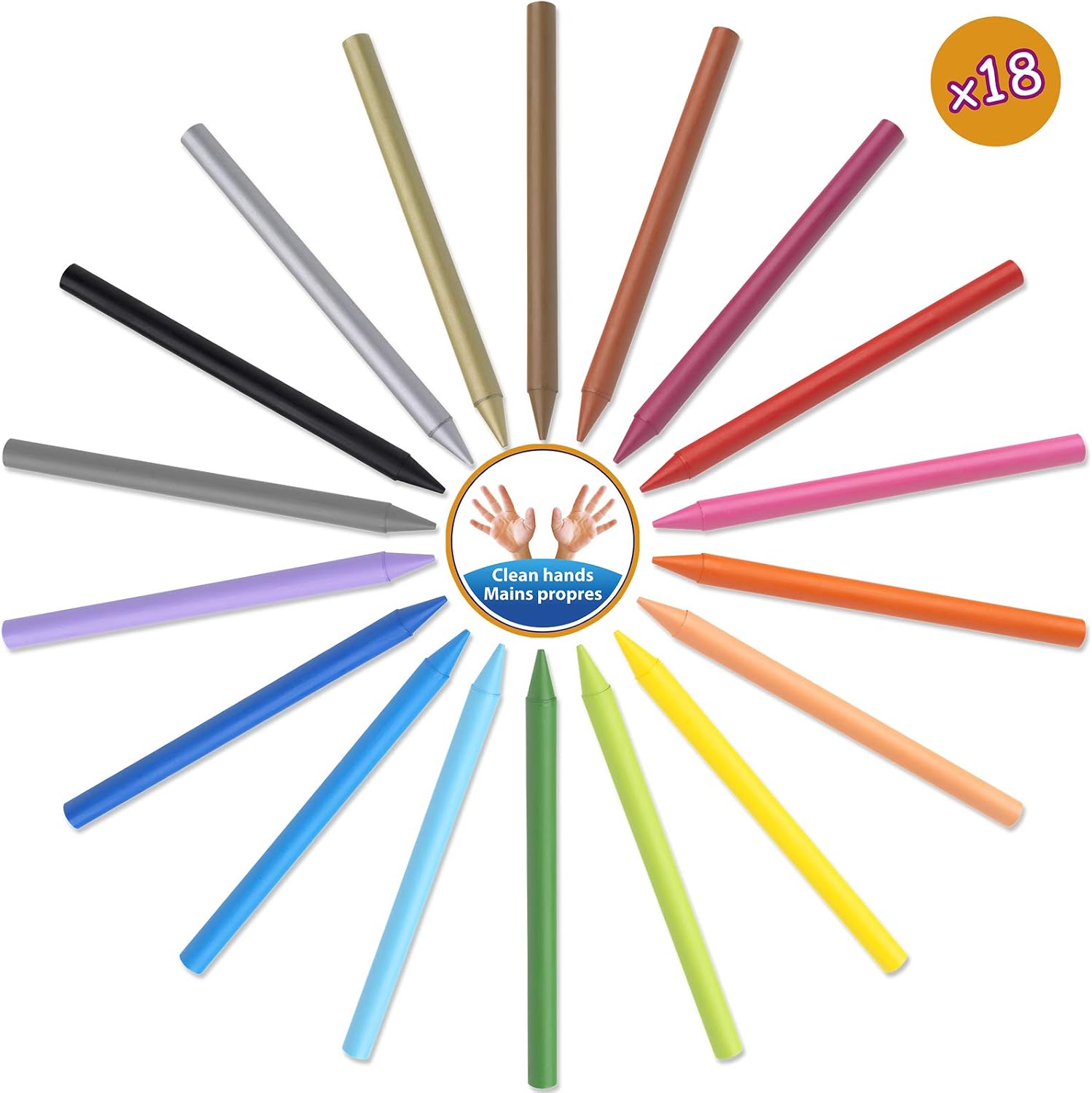 Detalle 1 de BIC Plastidecor kritor, 18-pack med blandade färger i pappask