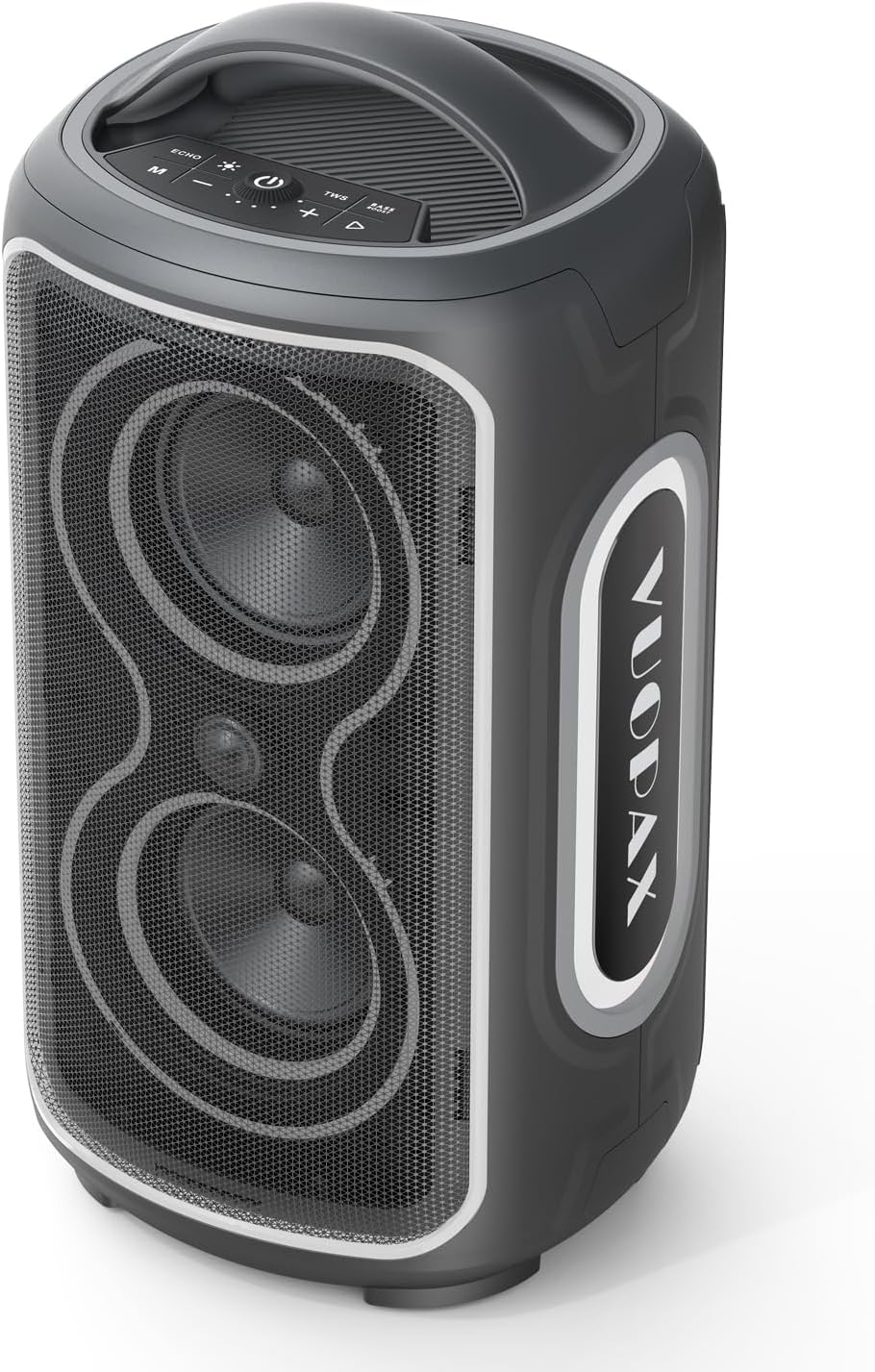 VUOPAX Bluetooth Lautsprecher Groß Party – 200W, IP65, 24h Akku, TWS, RGB-Lichtshow