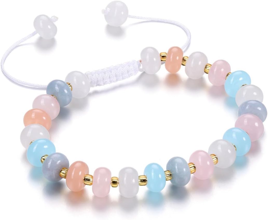 Detalle de JSDDE Healing Crystal Bracelet for Women and Girls: Colourful Boho Beaded Gemstone Jewellery