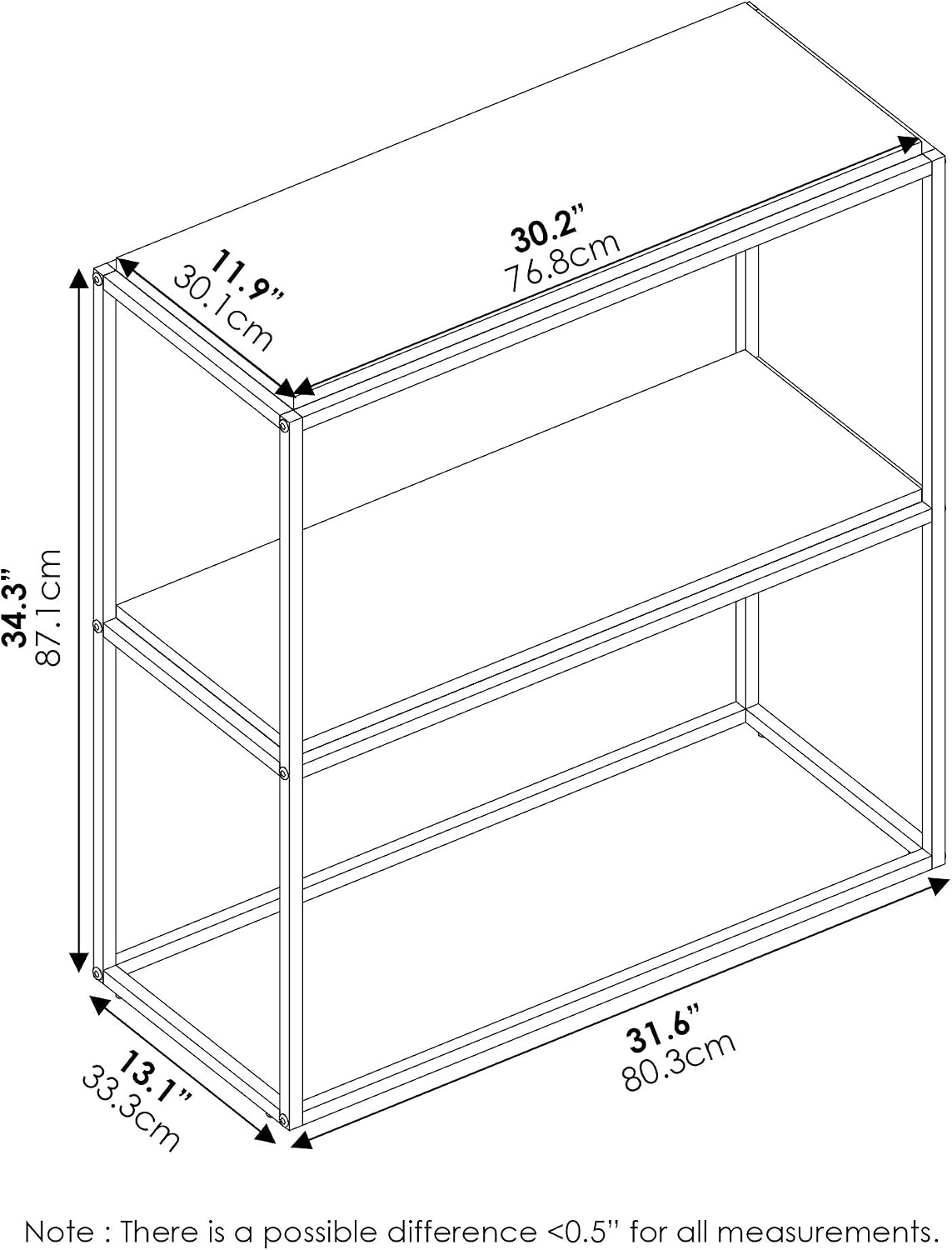 Detalle 2 de Furinno 2-Tier Bookshelf