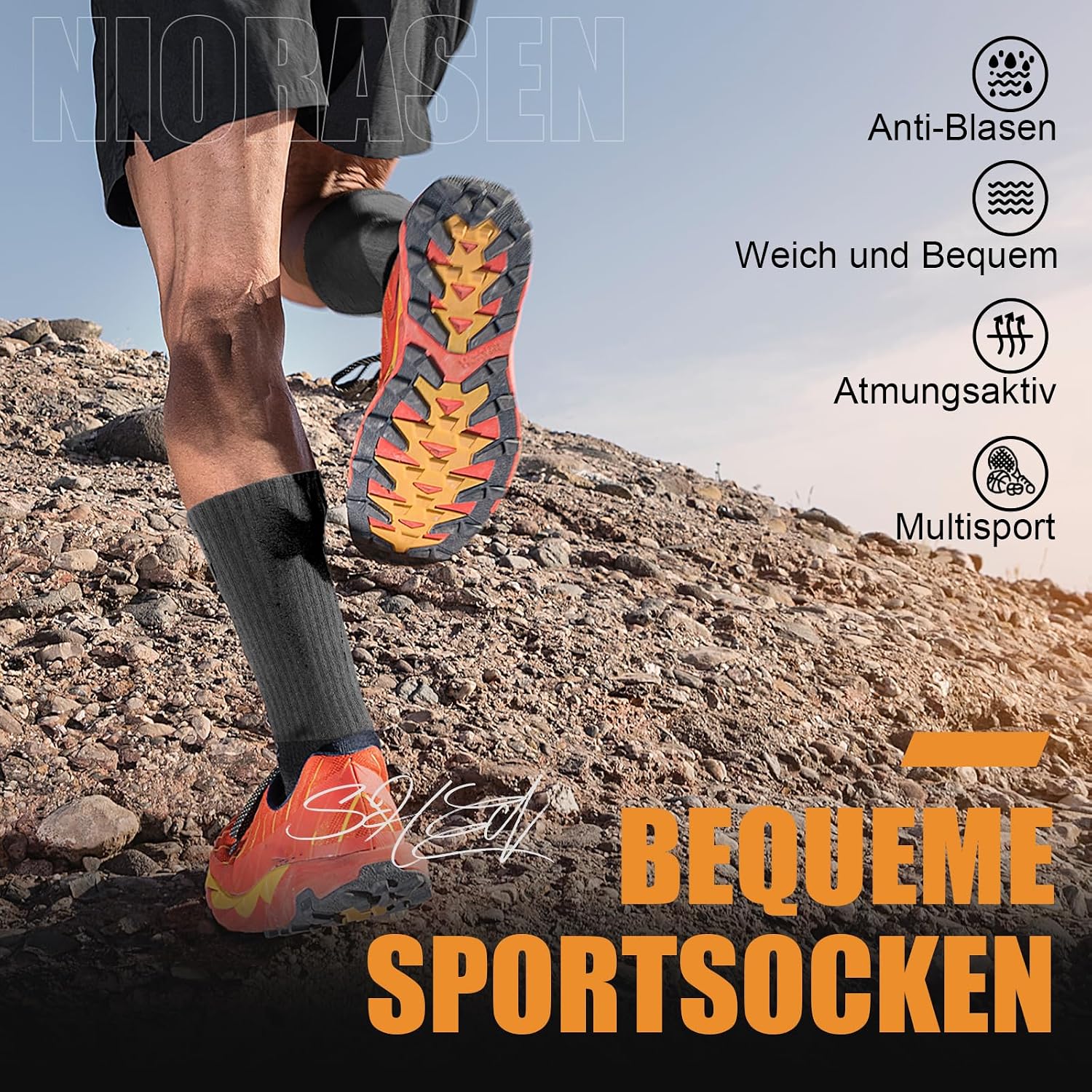 Detalle de Niorasen Socken Wandersocken 6 Paar