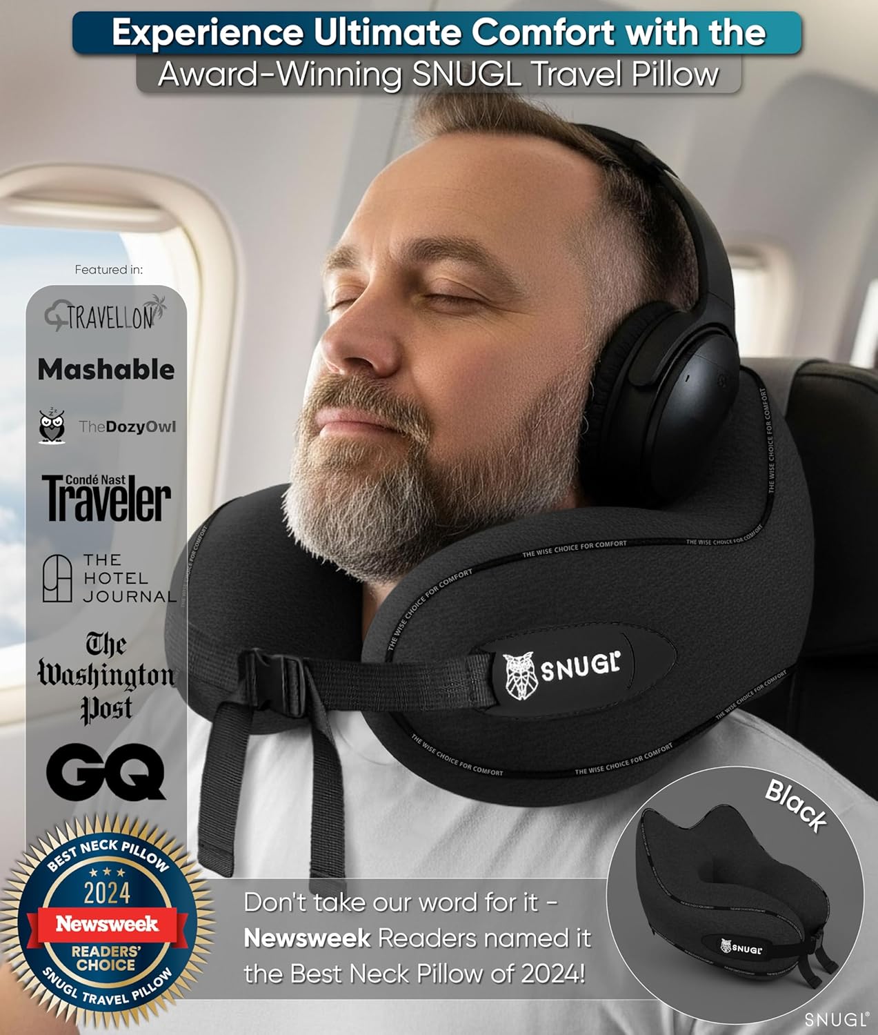 Thumbnail 1 de SNUGL memory foam travel neck pillow
