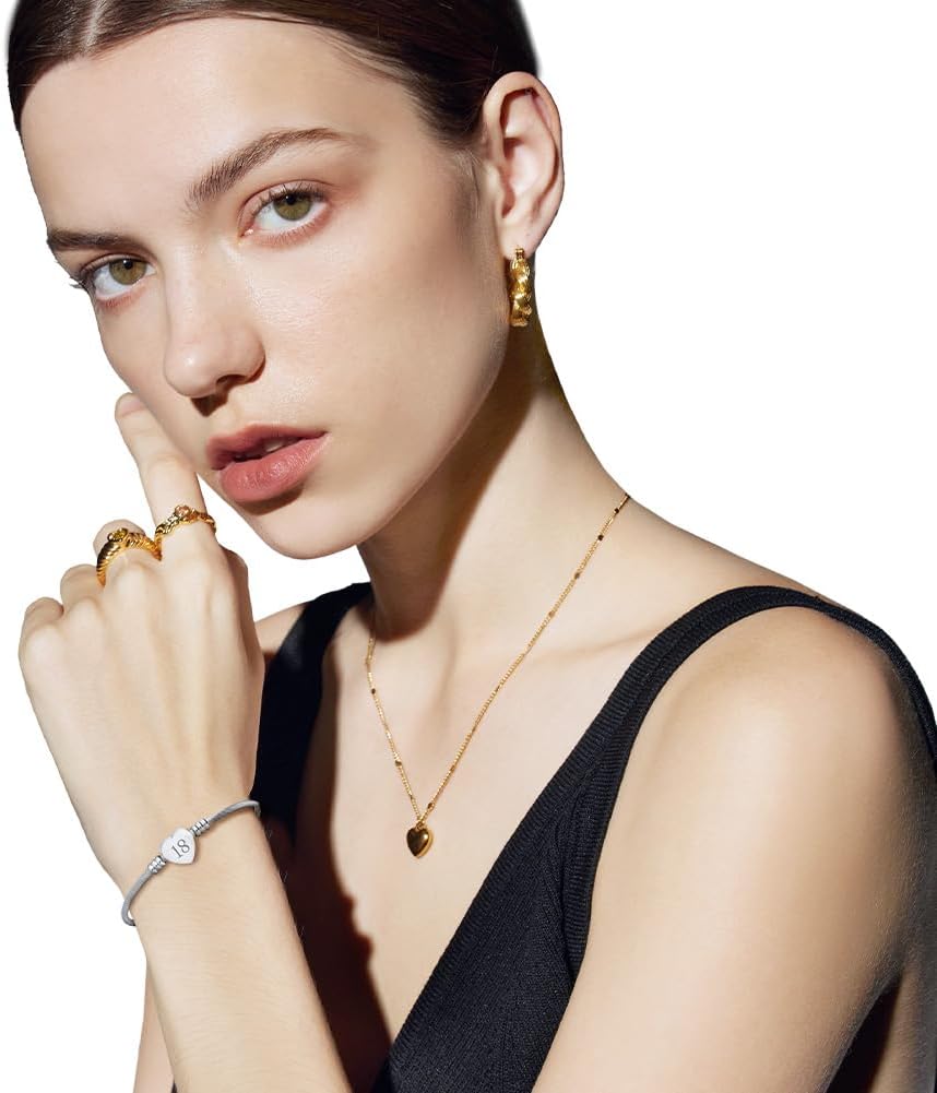 Thumbnail 4 de AOOSU Bracciale Argento Cuore Donna