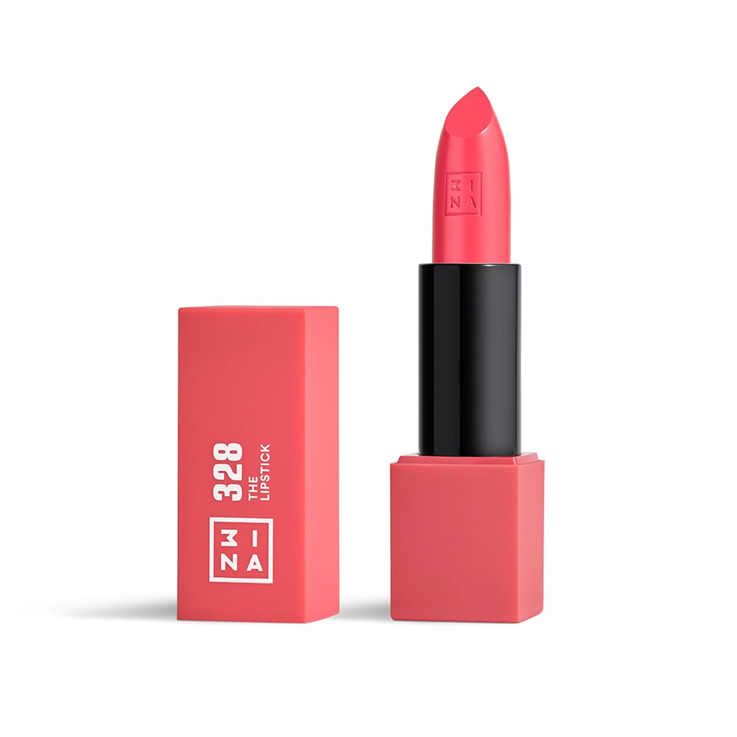 Detalle de 3INA MAKEUP The Lipstick 328 – Elektrisches Rosa: langanhaltender, seidenmatter Lippenstift