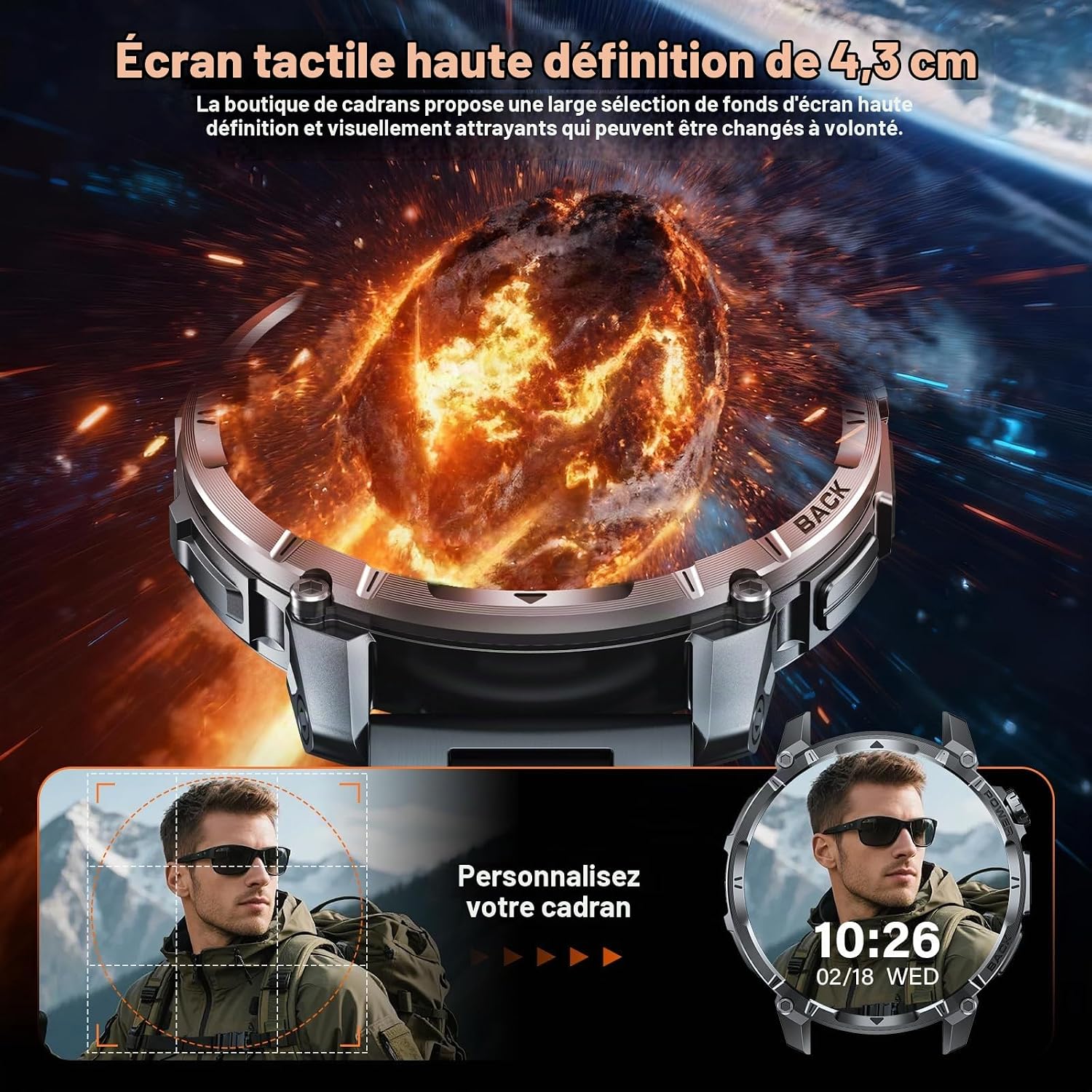 Thumbnail 5 de SLOKSFil iw12 smartwatch met 1,7 inch-scherm, ledlamp en 110+ sportmodi
