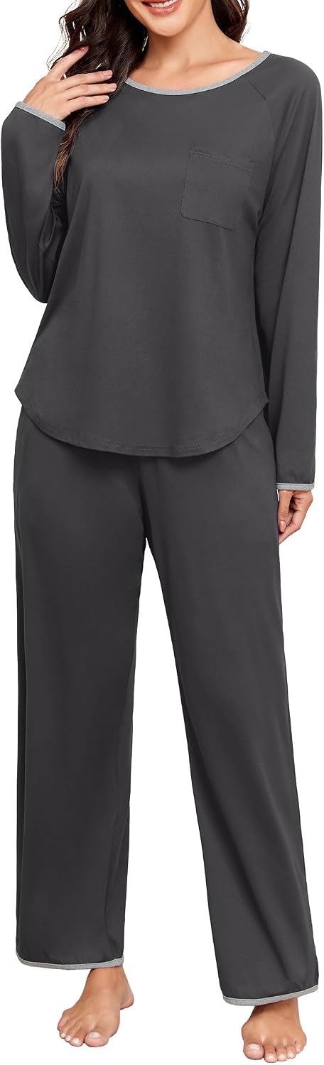 Detalle de VINTATRE pajama set for women, Two-Piece Long-Sleeve Pyjama Set with Pockets