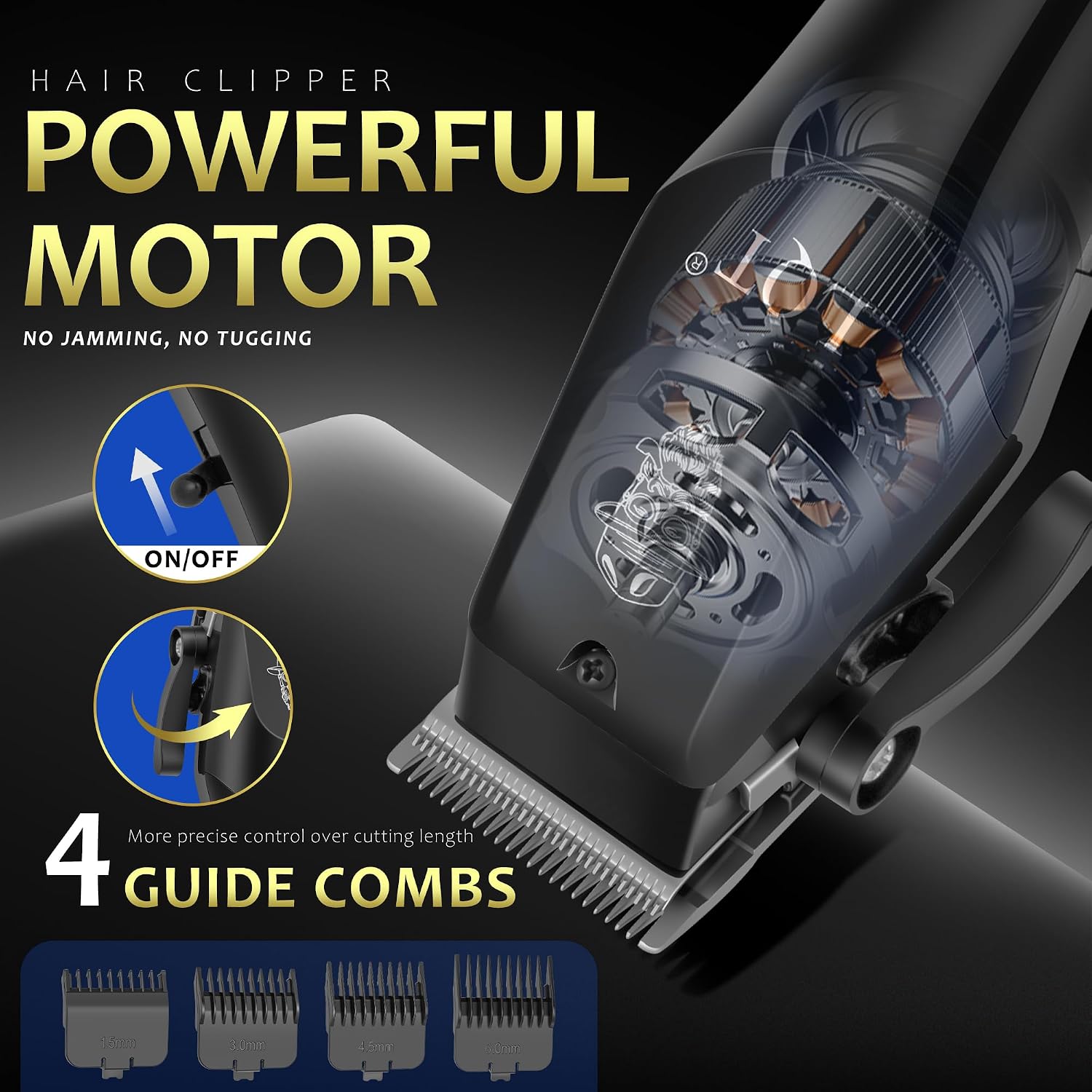 Detalle de LQT Men’s Hair Clippers Kit with LED Display (4-Piece Cordless Grooming Set)