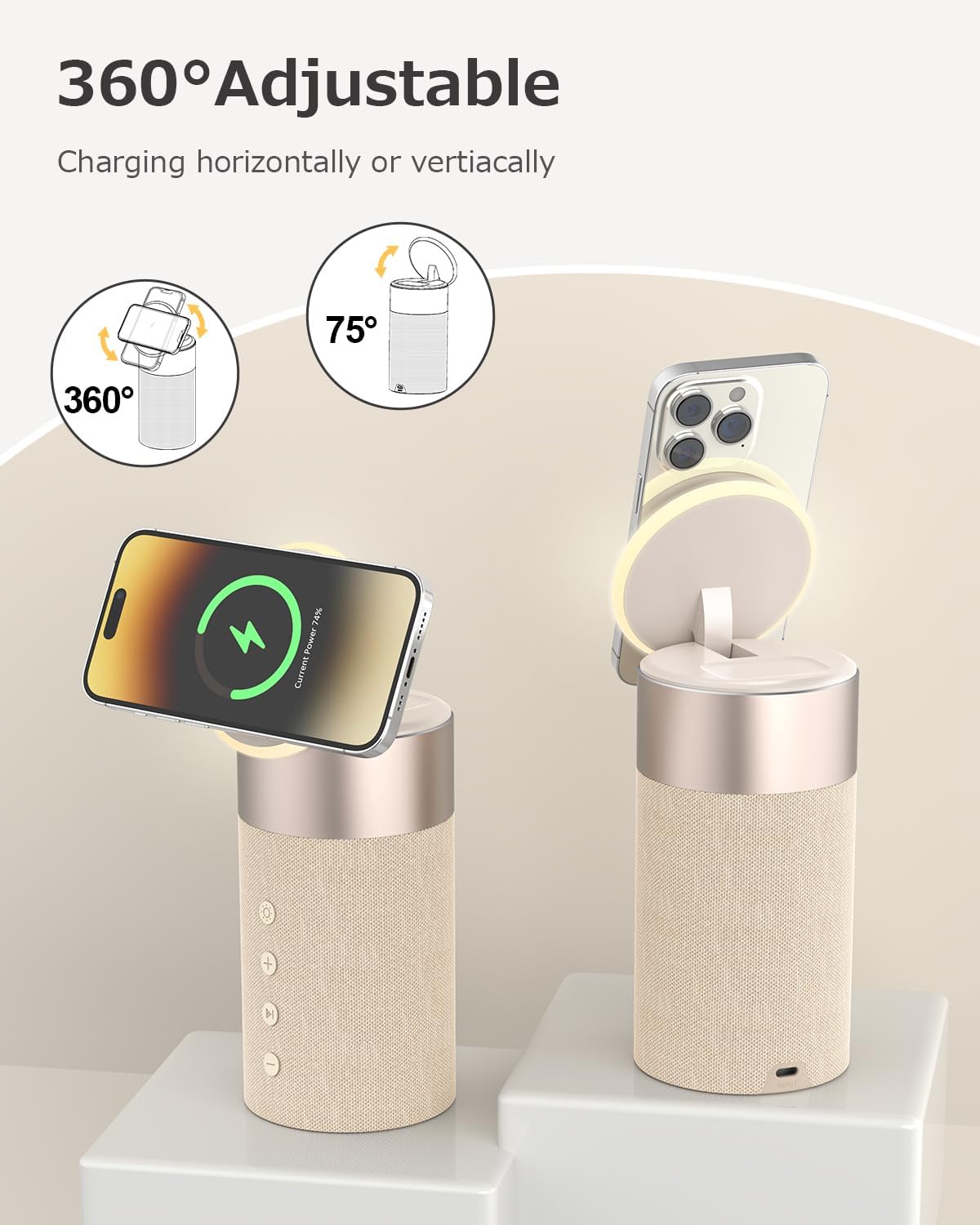 Thumbnail 3 de COLSUR 2-in-1 Magnetic Wireless Charger with Bluetooth Speaker and Night Light