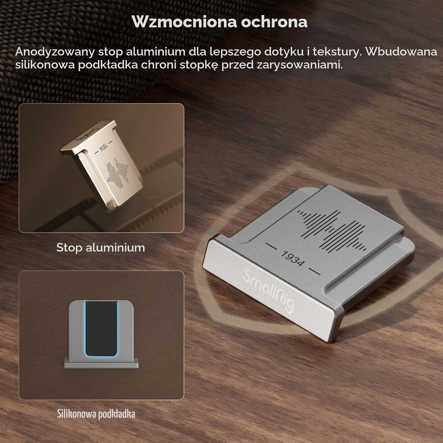 Detalle 2 de SMALLRIG 4697B – srebrna aluminiowa osłona gorącej stopki Fujifilm