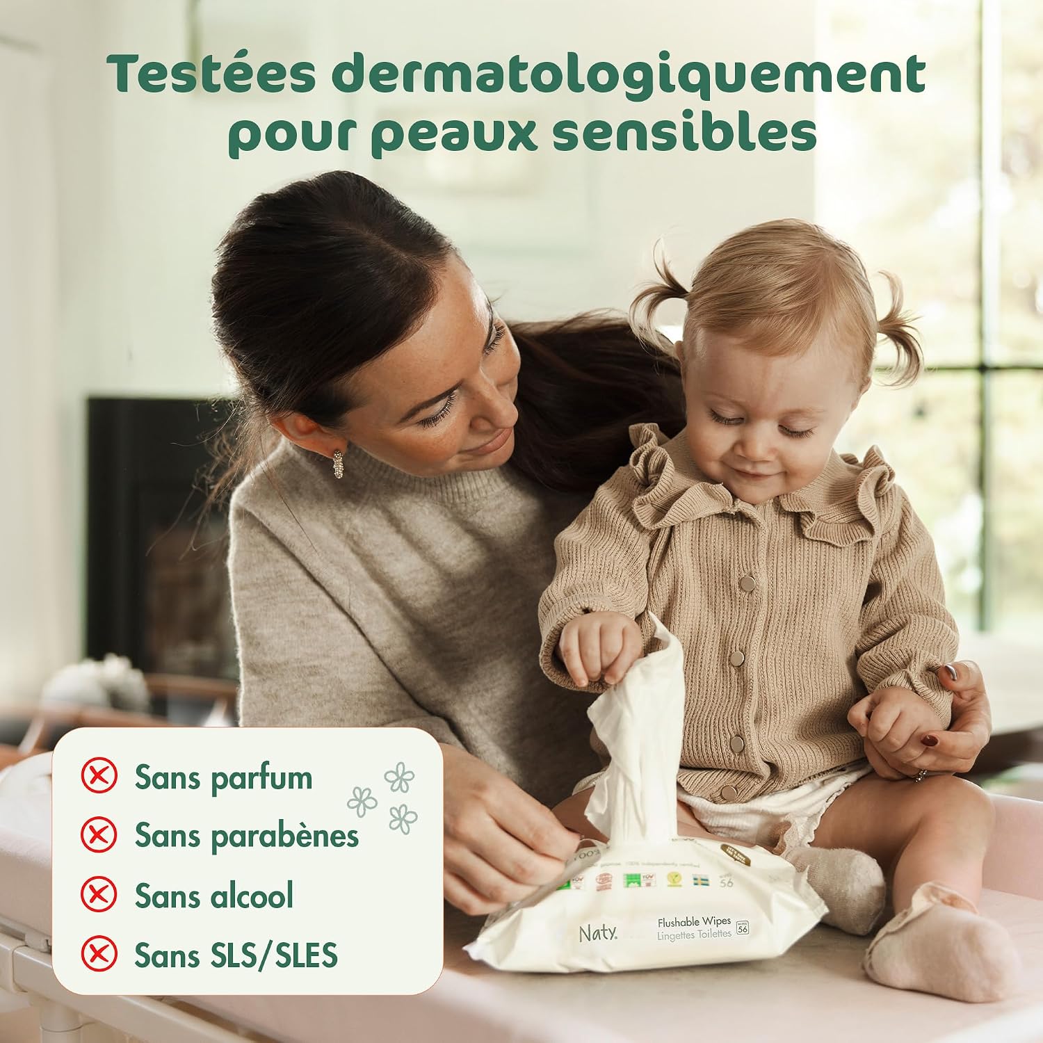 Detalle 2 de Naty Lingettes Bébé 672 lingettes
