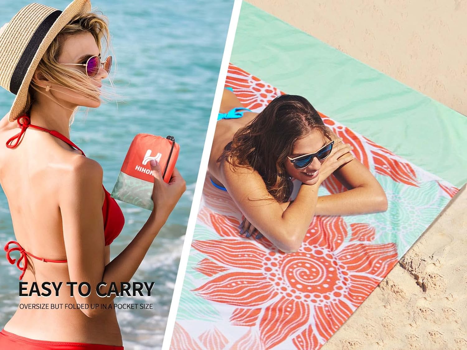 Thumbnail 4 de HIHOHO Waterproof Sandproof Beach Blanket (79" x 108") for 1–8 Adults