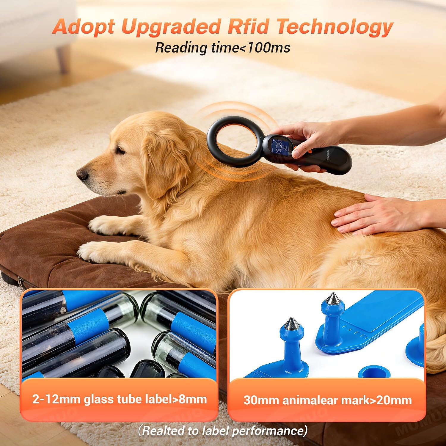 Detalle de Pet Microchip Scanner FDX-B (ISO11784/85) EMID — 134kHz/125kHz Reader with 1.44" LCD