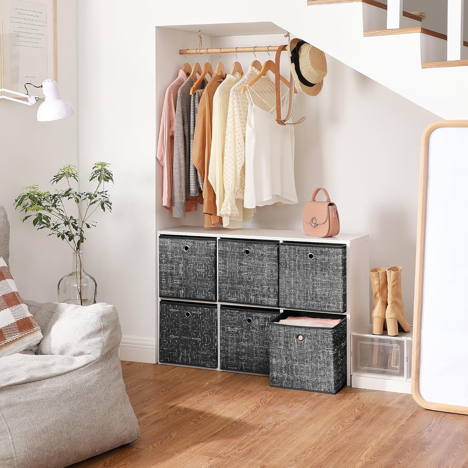 Thumbnail 3 de SONGMICS Aufbewahrungsbox 6er Set – Vliesstoff-Organizer 30x30x30 cm, schwarz meliert