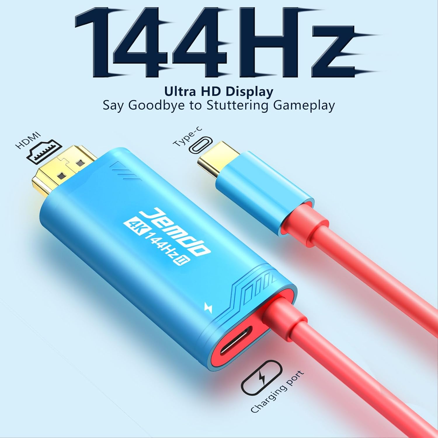 Detalle 2 de JEMDO Switch 2 HDMI Dock 4K 144Hz 48Gbps HDMI