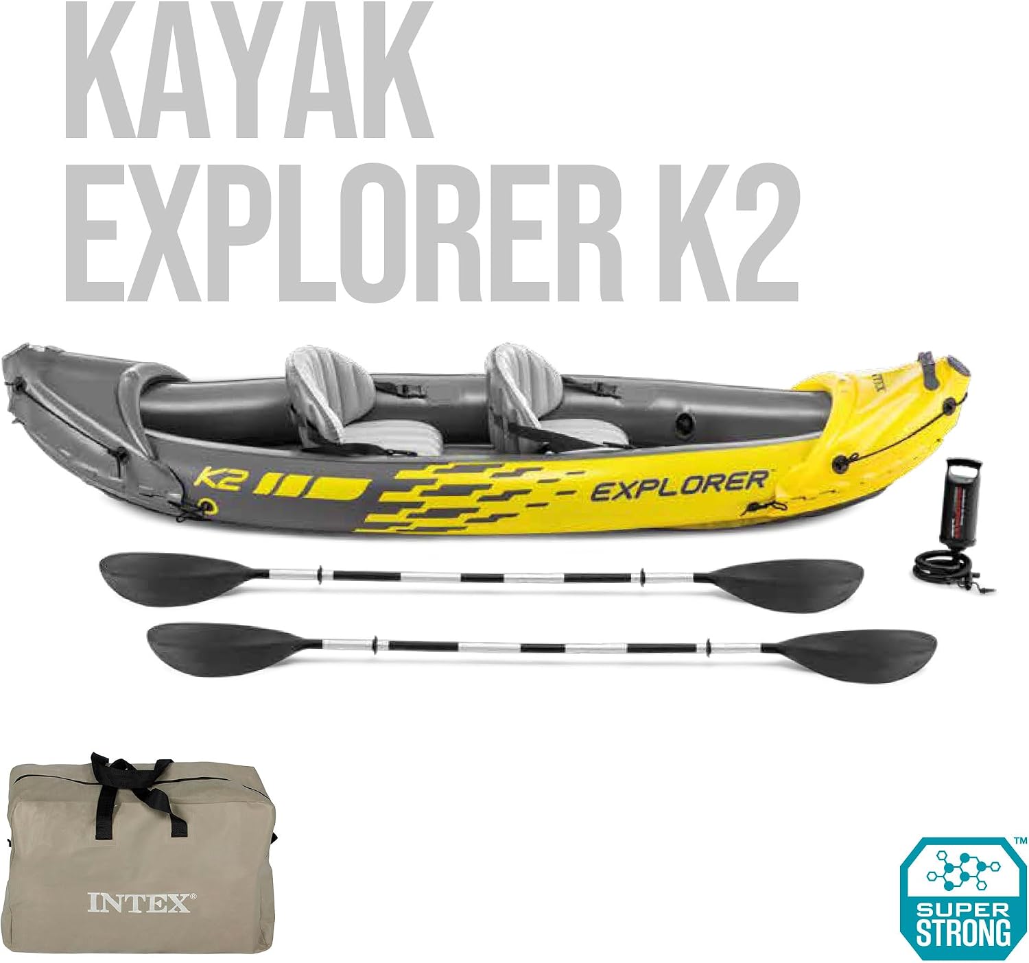 Detalle 2 de Intex Kayak Hinchable Explorer K2 para 2 Personas 🚣
