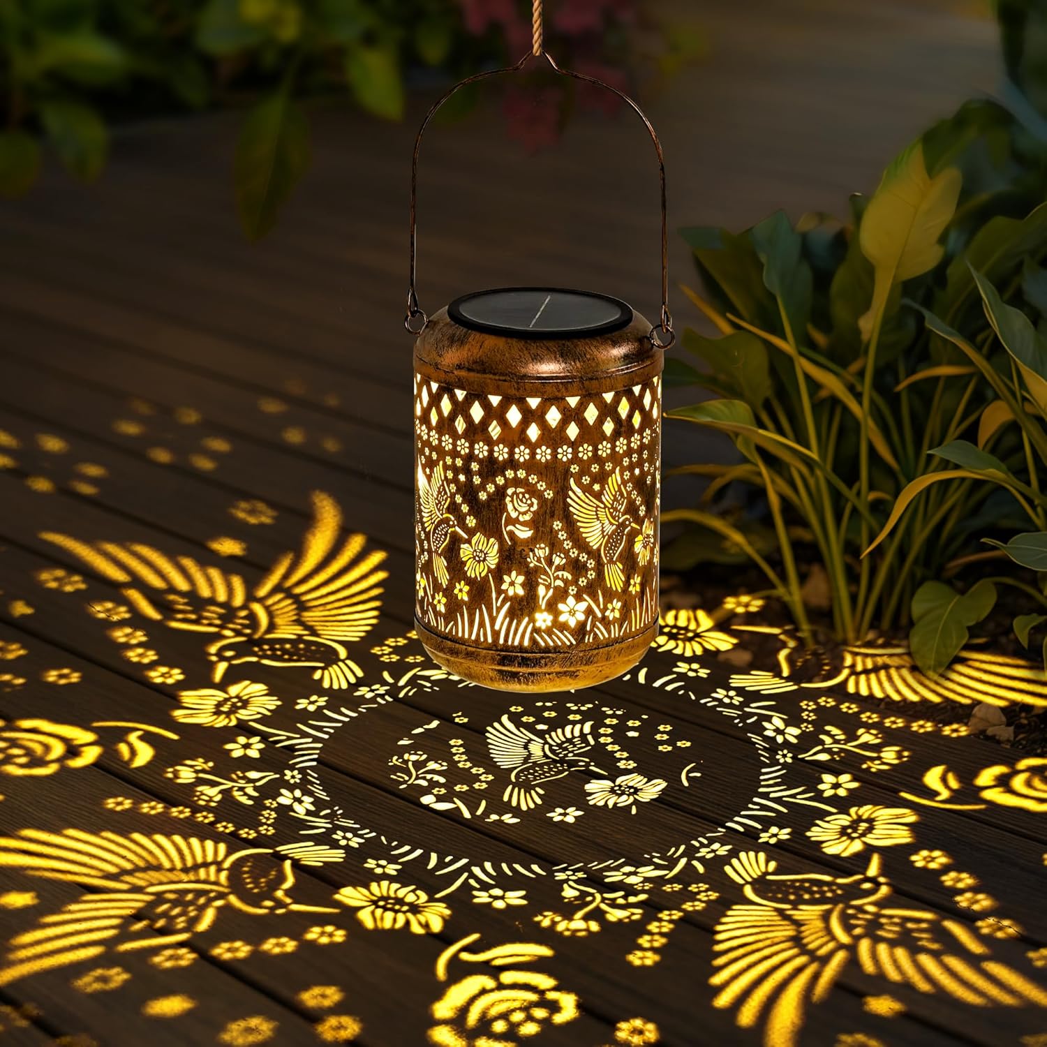 Thumbnail 2 de GIGALUMI Solar Lanterns Outdoor hummingbird hanging solar garden lights