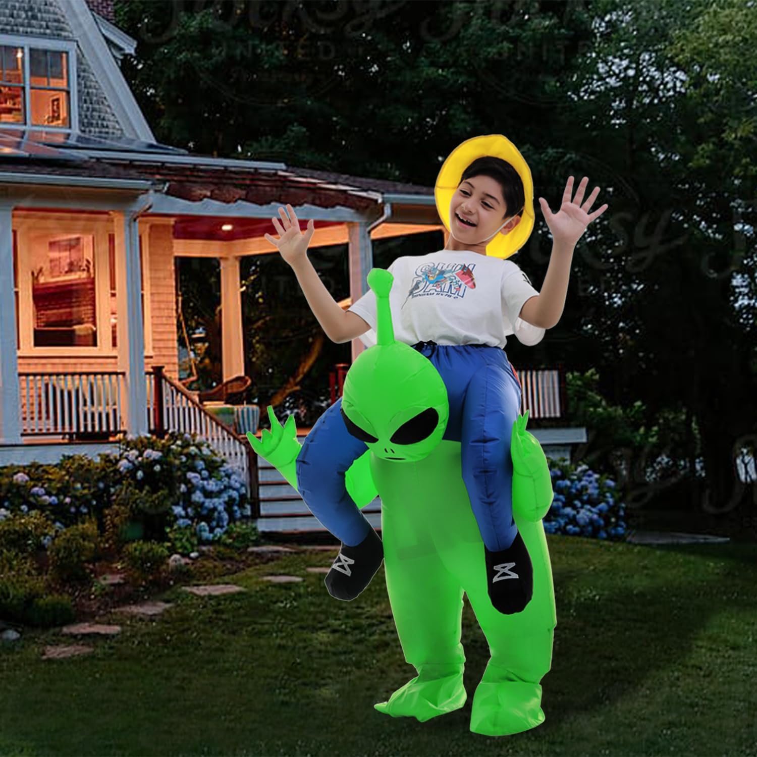 Thumbnail 6 de Double Couple Inflatable Alien Ride-On Costume with Fan