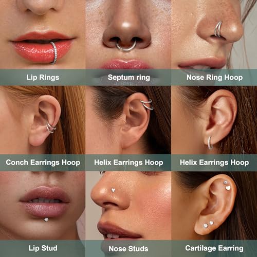 Thumbnail 2 de Diamday Nose Ring Stud, Hypoallergenic 18G Surgical Steel with 14K Gold Fill