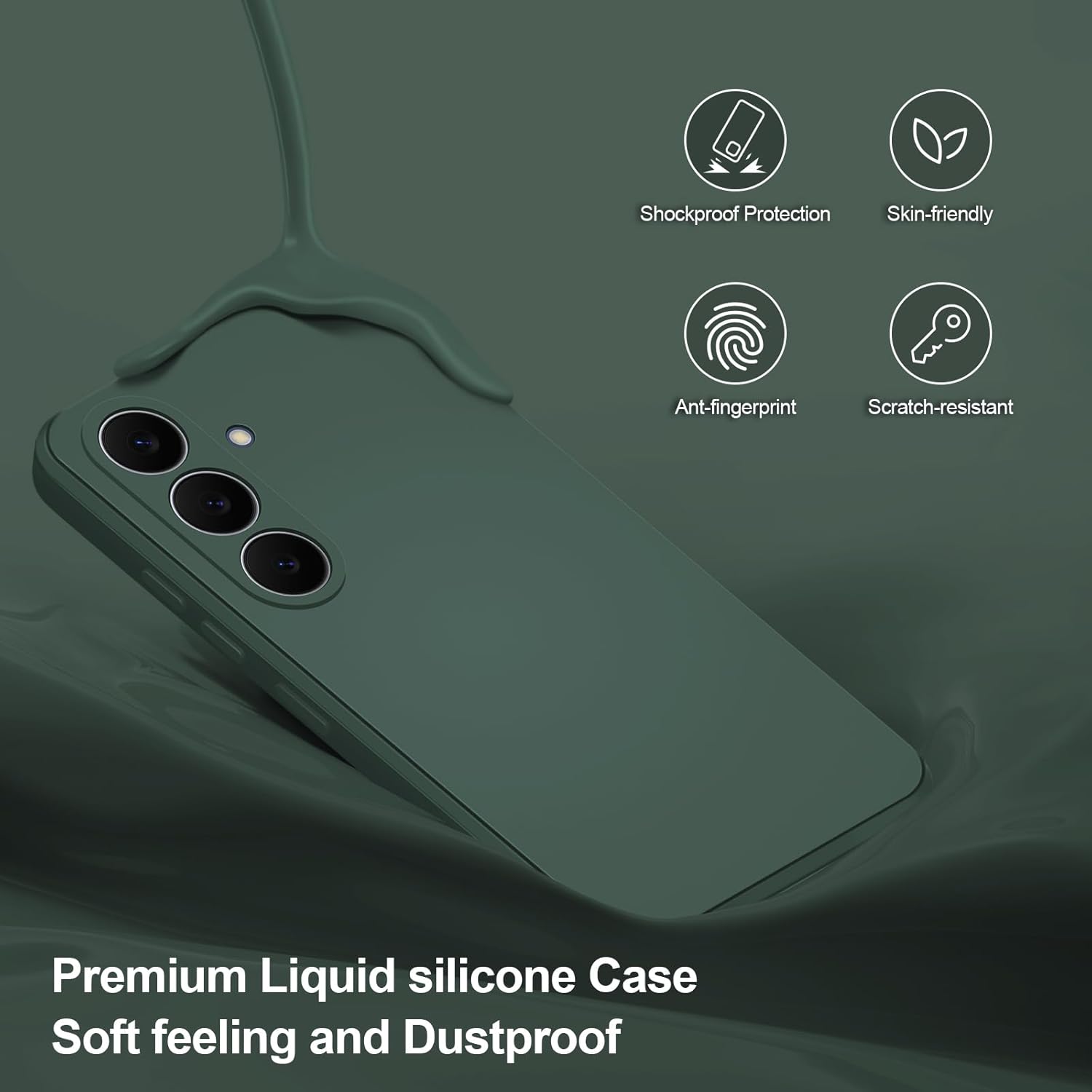 Thumbnail 2 de Btstring Case for Samsung Galaxy S25 FE – Soft Silicone Case with Upgraded Camera Protection (Green)