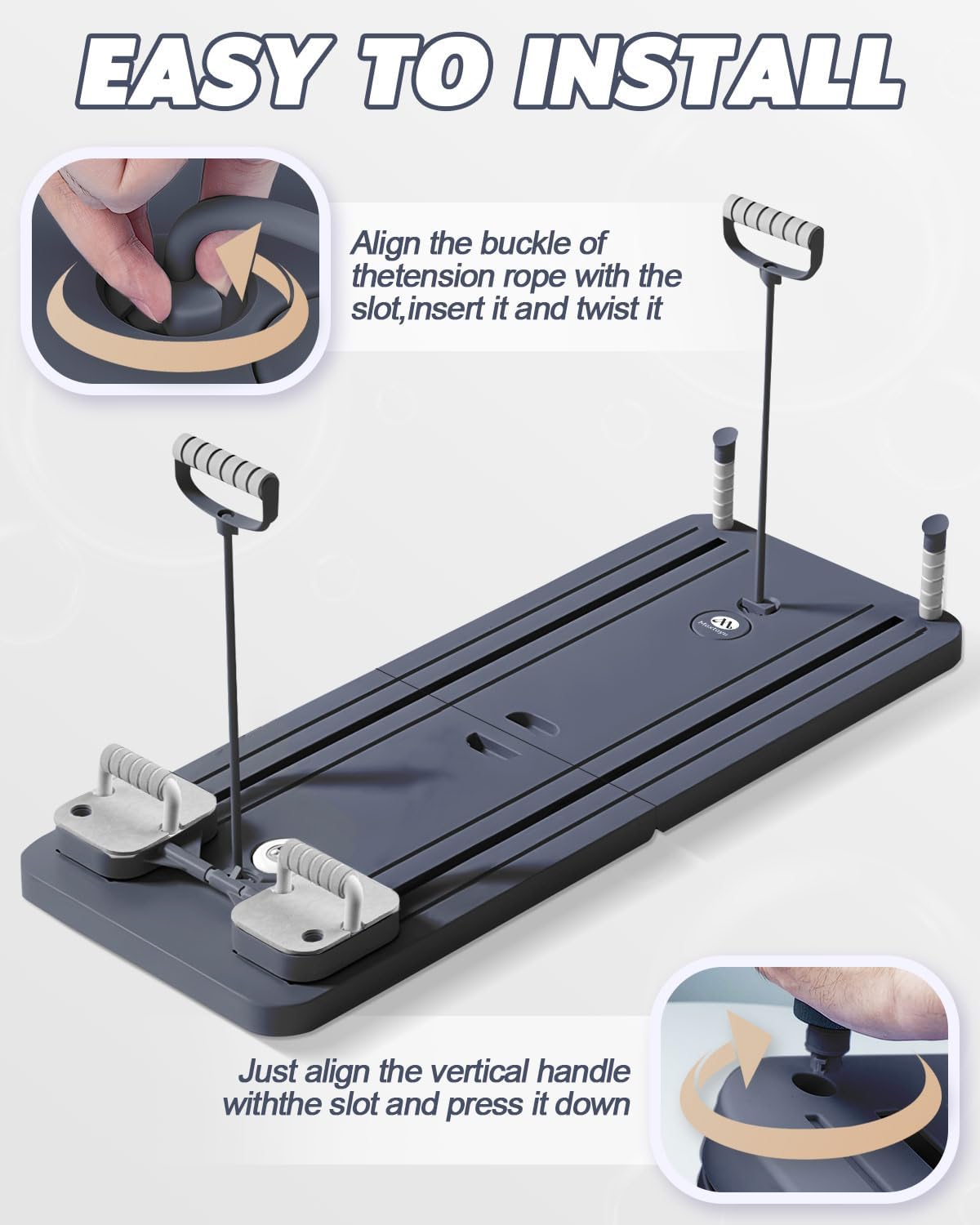 Detalle 2 de Rantizon Ab Roller Board Pilates Board for full-body ab workouts with timer, anti-slip base and foldable design