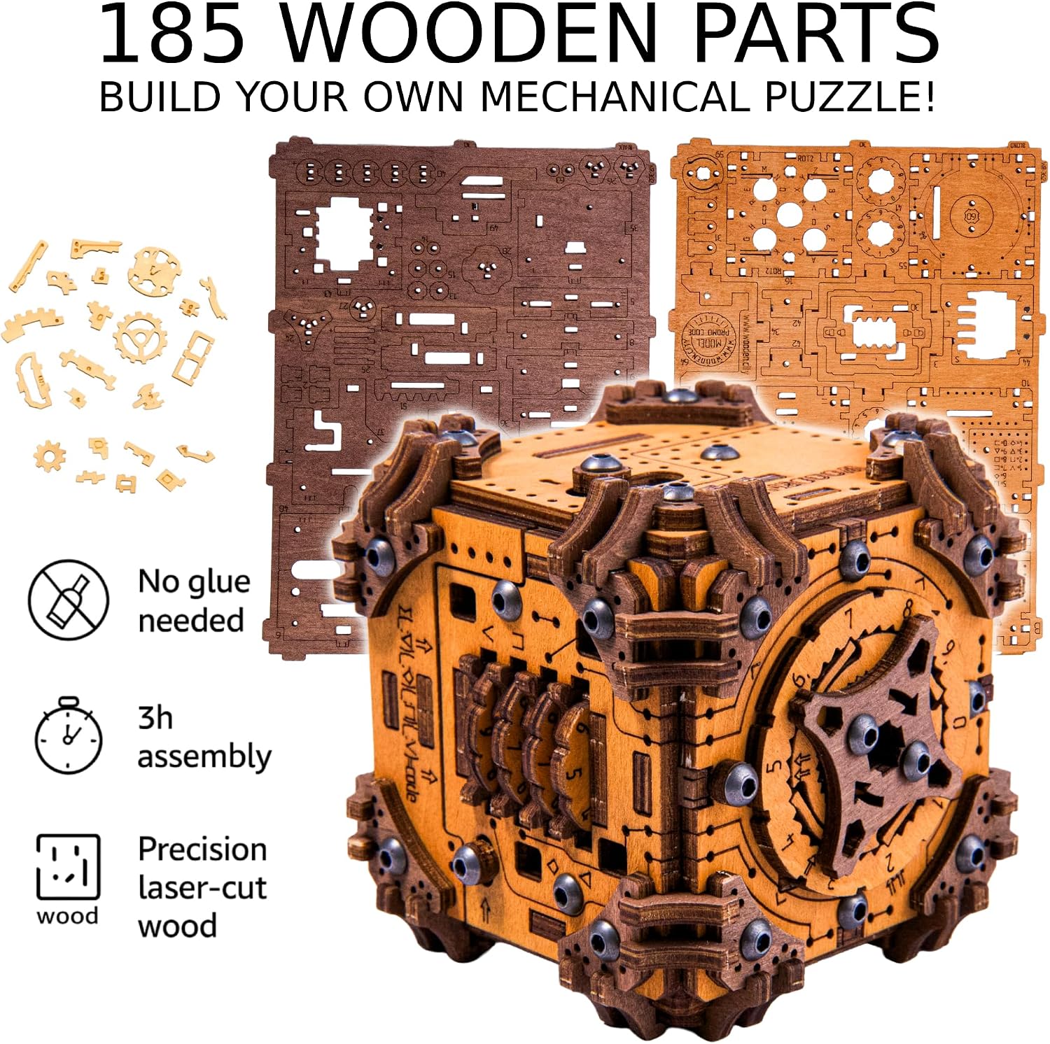 Thumbnail 1 de WOODEN.CITY Tesseract Holzpuzzle Box 185 Teile 🧩