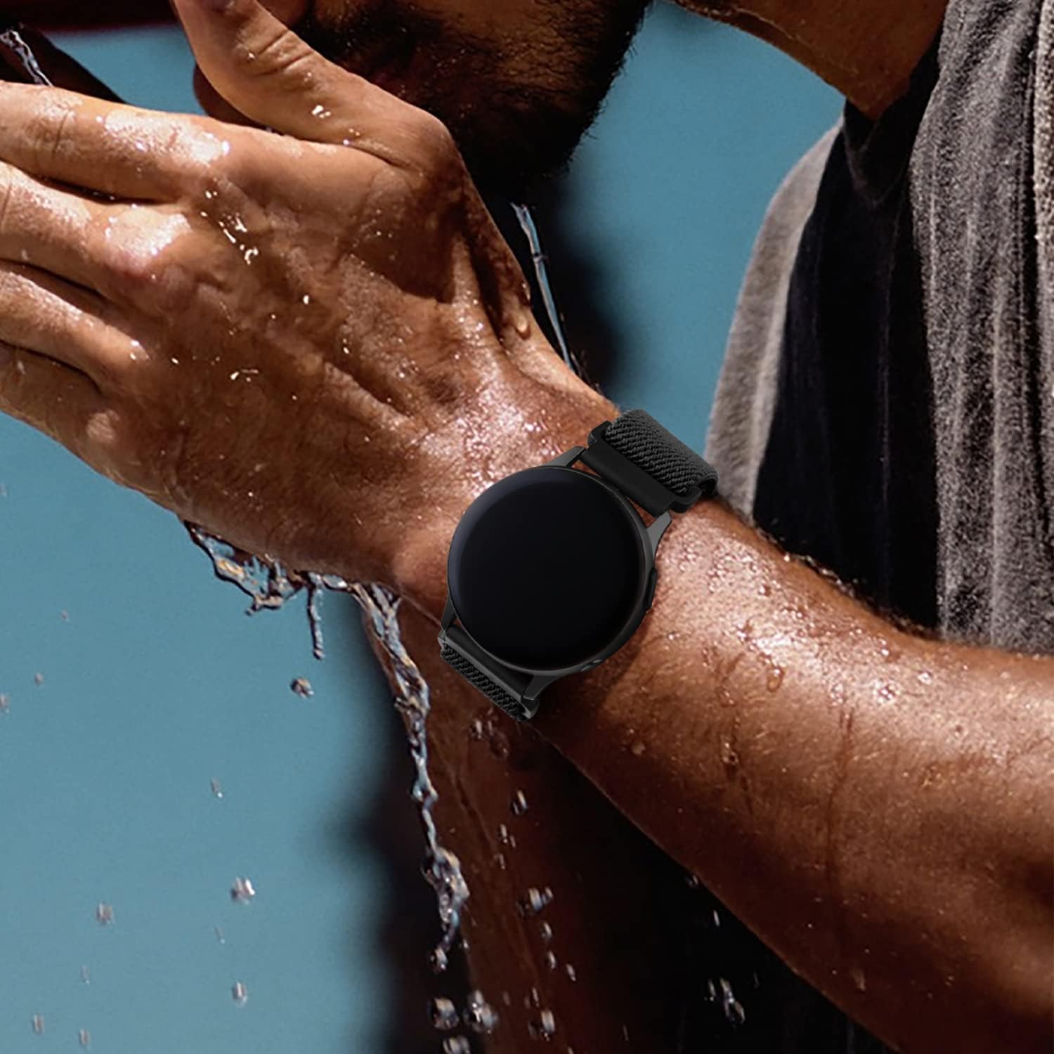 Detalle de Lerobo Elastic Straps: 20mm Nylon Sport Band for Samsung Galaxy Watch 7/6/5/4 and Garmin Range