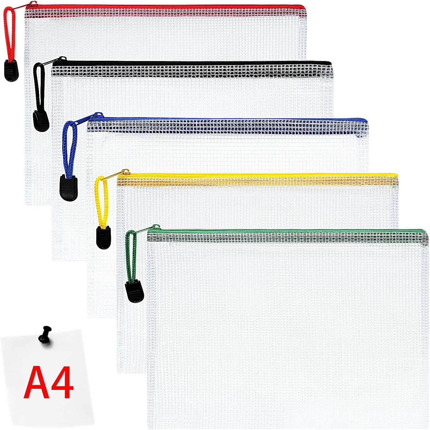 Detalle de Vicloon 10pcs A4 plastic document wallets