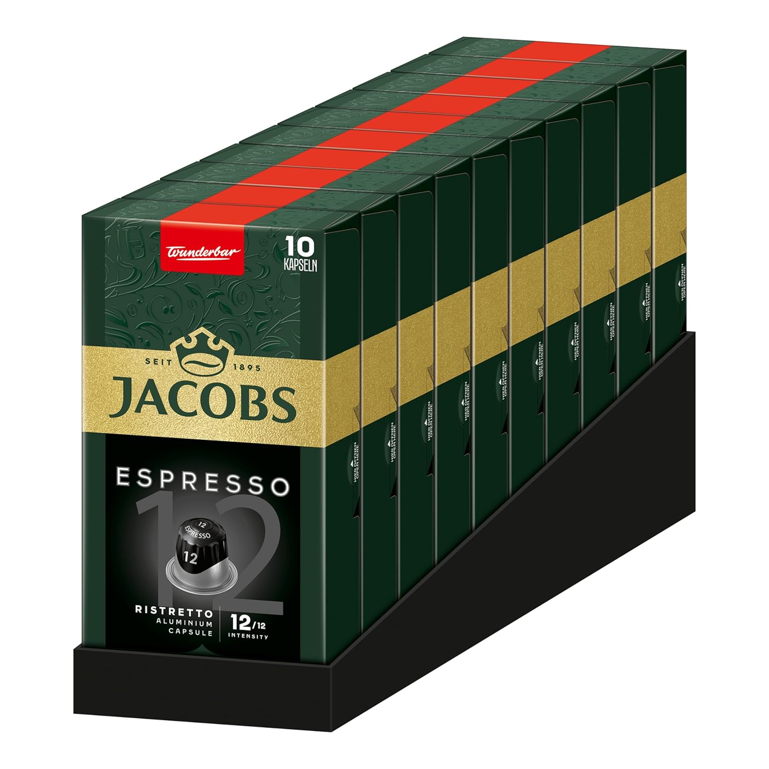 Detalle de Jacobs Espresso Ristretto Kaffeekapseln – Intensität 12/12, Nespresso-kompatibel, 200 Kapseln