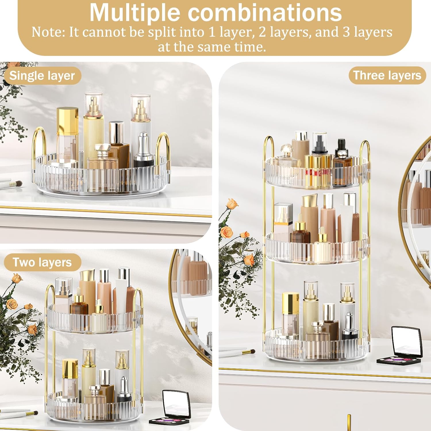 Thumbnail 3 de MOKANI 360 rotating makeup organiser, 3 tiers
