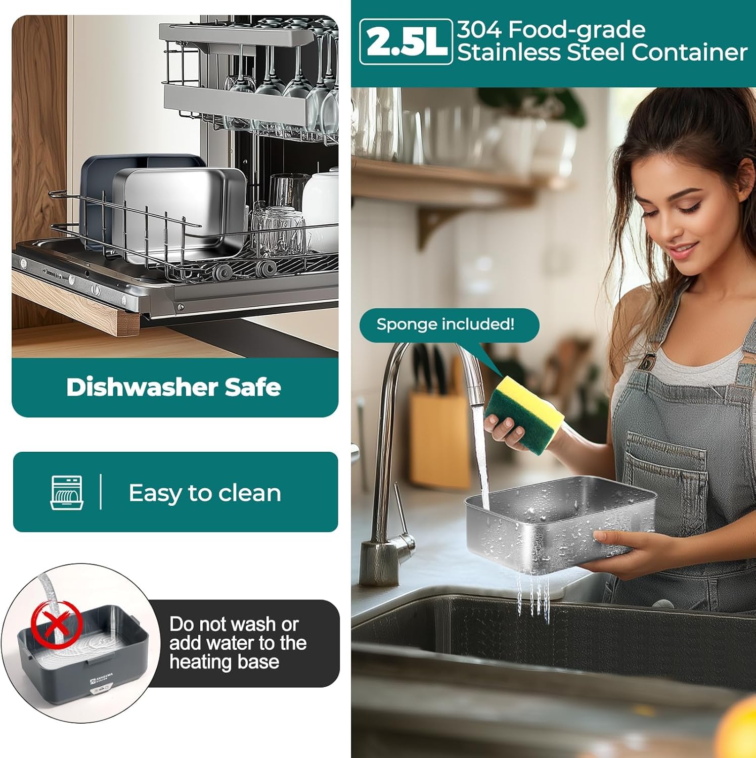 Thumbnail 6 de Annie & Mia Design Electric Lunch Box 100W, 3.5L 🍱