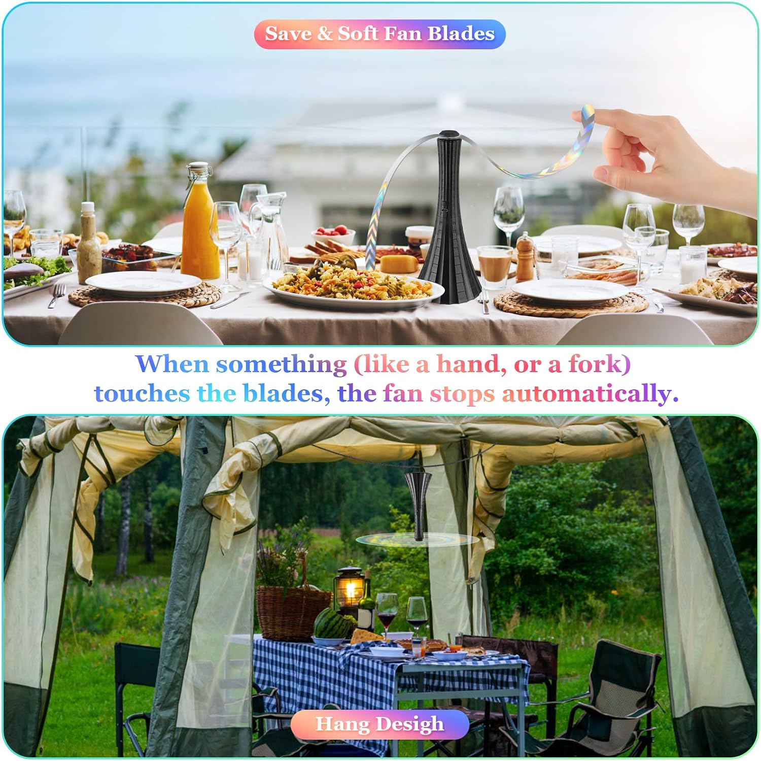 Thumbnail 5 de Adawook Fly Fans for Tables Rechargeable: USB-C Mosquito Repellent Table Fans (4-Pack, Black)